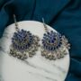 Blue Enamel Asian Indian Boho Danglers Earrings, thumbnail 7 of 8