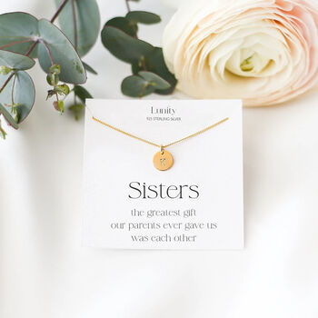 Sister Necklace, Gift For Sister, Sister Initial Necklace, 9 of 9