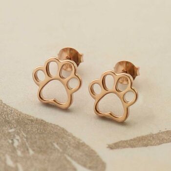 Sterling Silver Paw Print Studs, 7 of 9