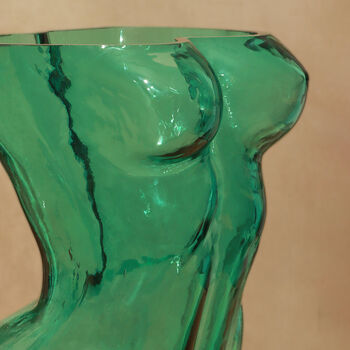 G Decor Extra Large Teal Female Torso Shaped Glass Vase, 4 of 4