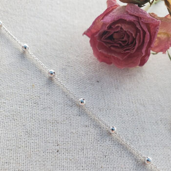 Sterling Silver Satellite Orb Ankle Chain Anklet, 2 of 7