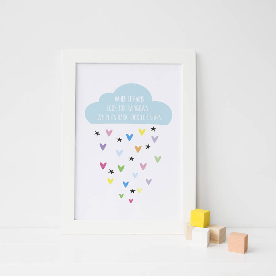 'When It Rains' Cloud Quote Print, 1 of 3