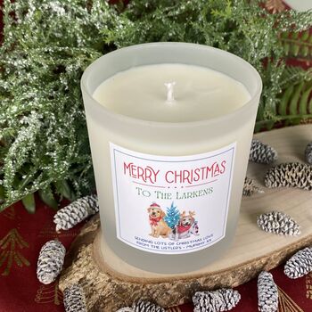 Personalised Christmas Candle Golden Retriever Gift, 2 of 10