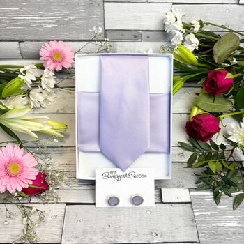 Mauve Wedding Tie Set, 7 of 9