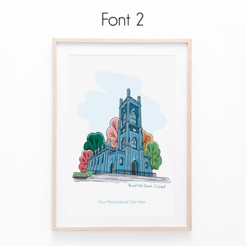 Personalised Bombed Out Church Liverpool Print, 3 of 6