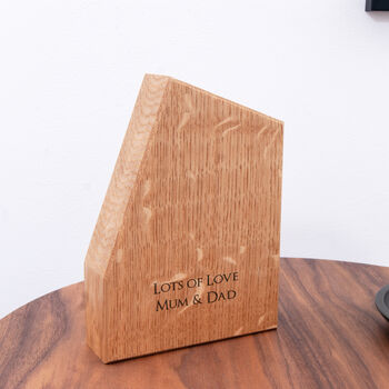 Personalised Oak Angled Table Clock, 3 of 3