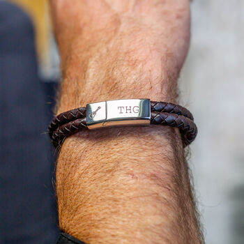 Men's Personalised Activity Leather Bracelet, 2 of 5