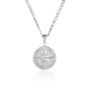 Mens Compass Necklace Steel Pendant With Chain, thumbnail 4 of 12