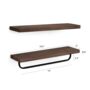 Pack Of Two Wood Floating Shelves For Bathroom Kitchen, thumbnail 3 of 5