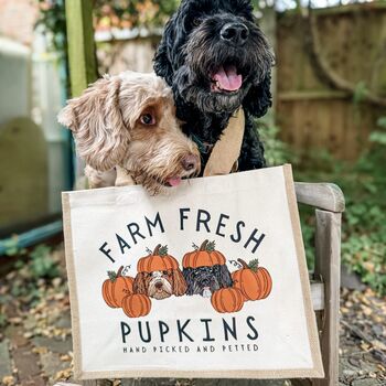 Personalised Farm Fresh Pumpkin Jute Tote Bag, 2 of 12