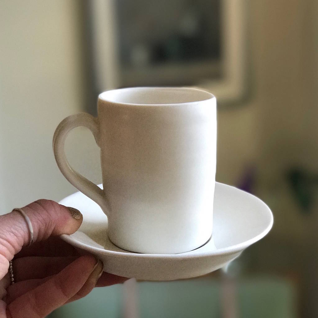 Handmade Espresso Cup / Saucer By Linda Bloomfield