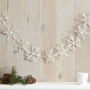 White Glitter Snowflake Garland Hanging Decoration, thumbnail 1 of 3