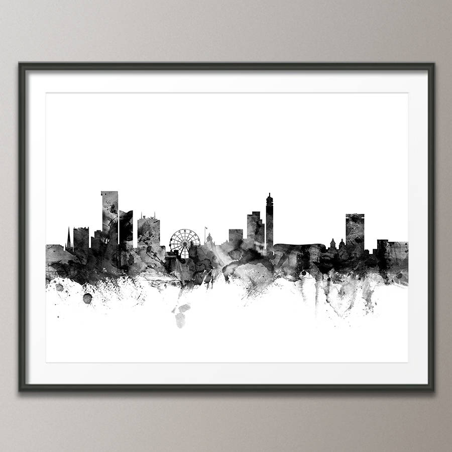 birmingham skyline cityscape black and white by artpause ...