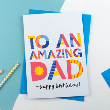 amazing dad/daddy personalised card by a is for alphabet ...