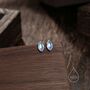 Sterling Silver Moonstone Marquise Stud Earrings, thumbnail 7 of 11