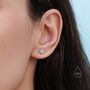 Tiny Opal Hydrangea Flower Stud Earrings, thumbnail 3 of 12