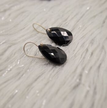 Black Onyx Sterling Silver Earrings, 3 of 7