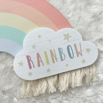 Rainbow Wall Plaque | Nursery Wall Decor | New Baby Gift, 6 of 8