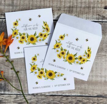 10 Wildflower Seed Packet Favours Sunflowers, 3 of 6