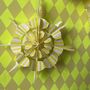Yellow And White Stripy Paper Fan Decoration Kit, thumbnail 2 of 5