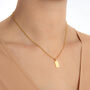 18 K Gold Vermeil White Sapphire Dog Tag Necklace, thumbnail 2 of 5