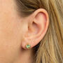 Gold Plated Sterling Silver August Peridot Birthstone Stud Earrings, thumbnail 2 of 4