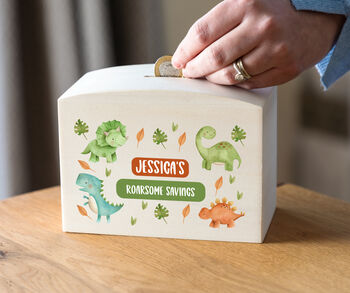 Personalised Money Box With Dinosaurs, 4 of 5