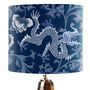 Dragon Garden Chinoiserie Lamp Shade, Blue, thumbnail 1 of 8