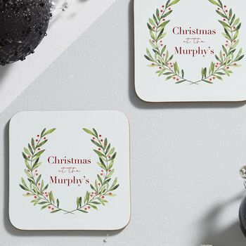 Christmas Wreath Coaster Set, 3 of 3