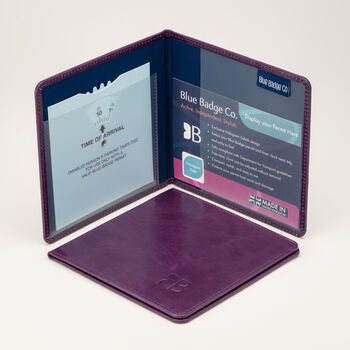 Blue Badge Permit Holder In Purple Italian Leather, 6 of 10