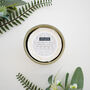 Lino Print Botanical Candle Pot With Refill Olive Green, thumbnail 3 of 7