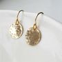 Hammered Rolled Gold Disc Earrings, thumbnail 1 of 6