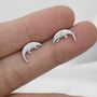 Sterling Silver Pangolin Stud Earrings, thumbnail 3 of 11