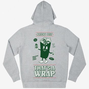 That’s A Wrap Vintage Style Deli Unisex Grey Hoodie, 2 of 2