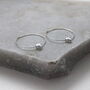 Sliding Heart Silver Hoop Earrings, thumbnail 4 of 8