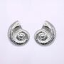 Textured Spiral Shell Oversized Stud Earrings, thumbnail 3 of 5