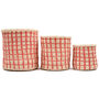 Sahihi: Red Check Woven Storage Basket, thumbnail 3 of 7