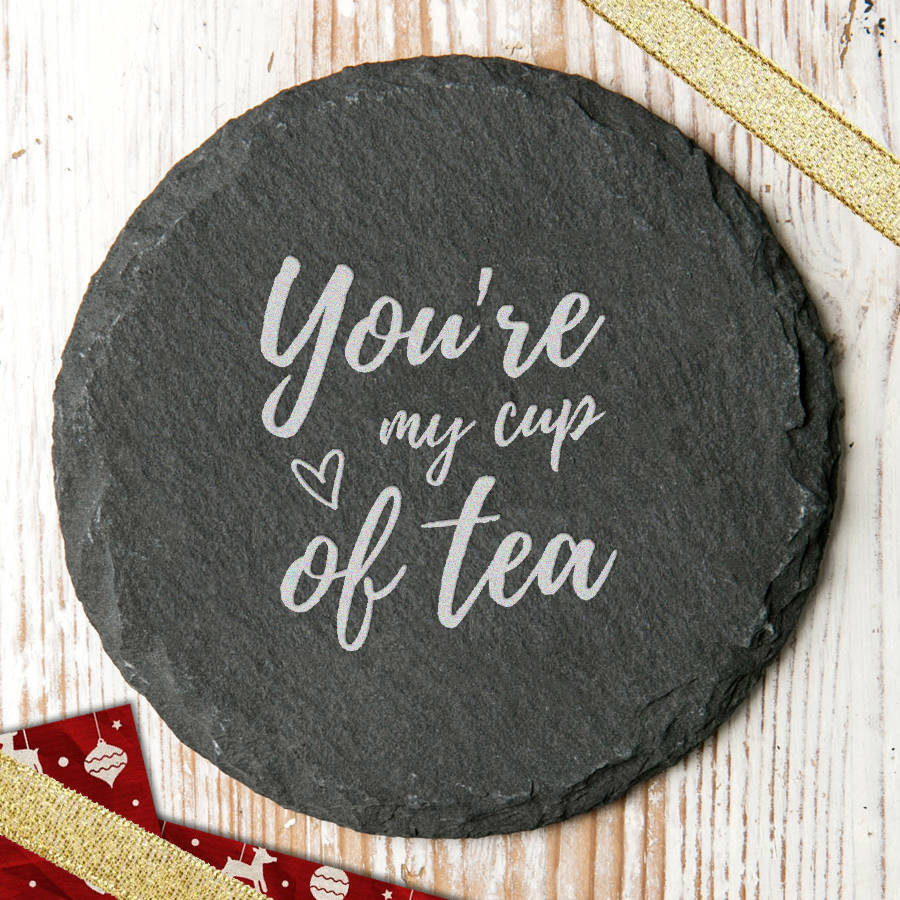 youre my cup of tea cute quote coaster gift for couples by dust and