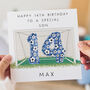 Personalised 14th Birthday Football Card, thumbnail 3 of 3