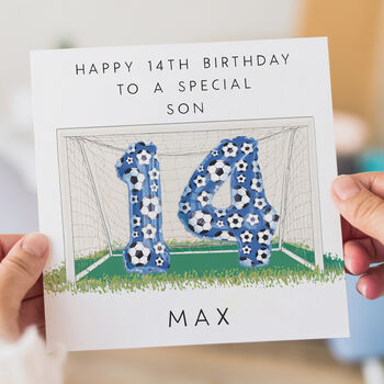 Personalised 14th Birthday Football Card, 3 of 3