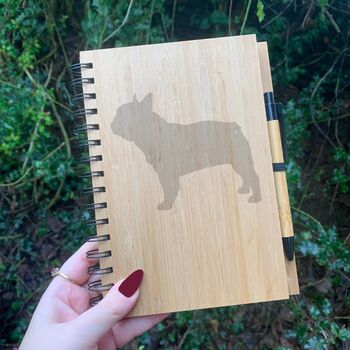 Personalised French Bulldog Engraved Notebook, 6 of 6