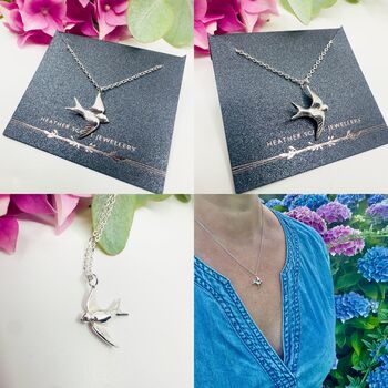 Handmade Silver Swallow Necklace, 2 of 6