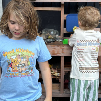 Mud Kitchen Kids T Shirt The Mud Kitchen Cafe Fun Retro Kids Top, 6 of 11