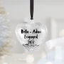 Personalised Engagement Silver Heart Christmas Bauble, thumbnail 2 of 4