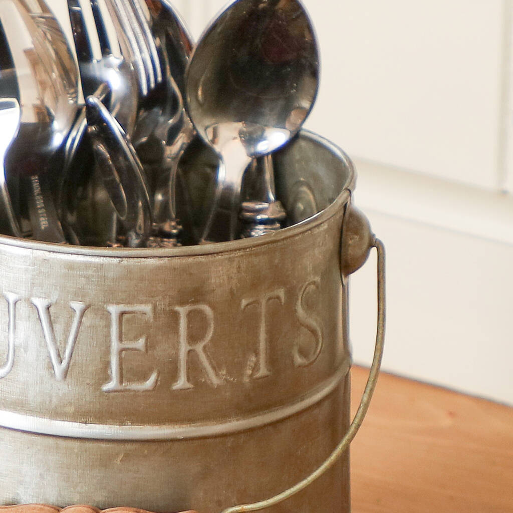 country kitchen embossed cutlery caddy bucket by dibor