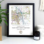 Personalised Present Day Map Black Framed Print, thumbnail 1 of 4