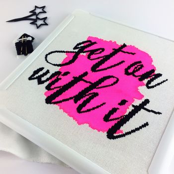 'Get On With It' Modern Cross Stitch Kit, 3 of 4