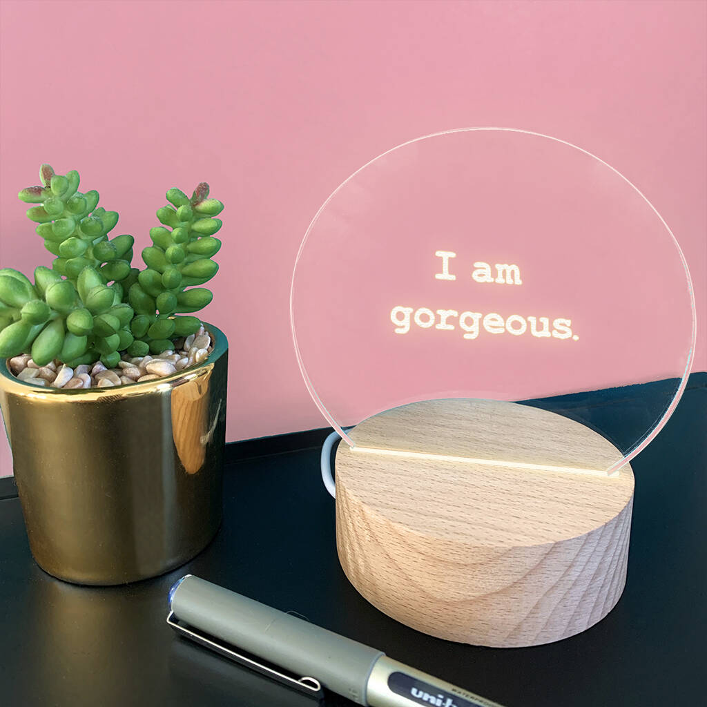 Personalised 'I Am Gorgeous' Mini Desk Lamp, 1 of 3