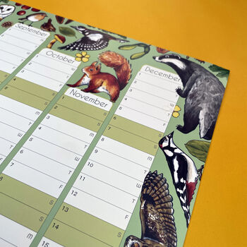 2025 Woodland Animals Wall Calendar And Year Planner, 3 of 8