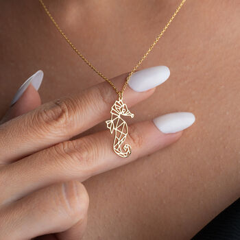 Origami Seahorse Necklace, 8 of 10